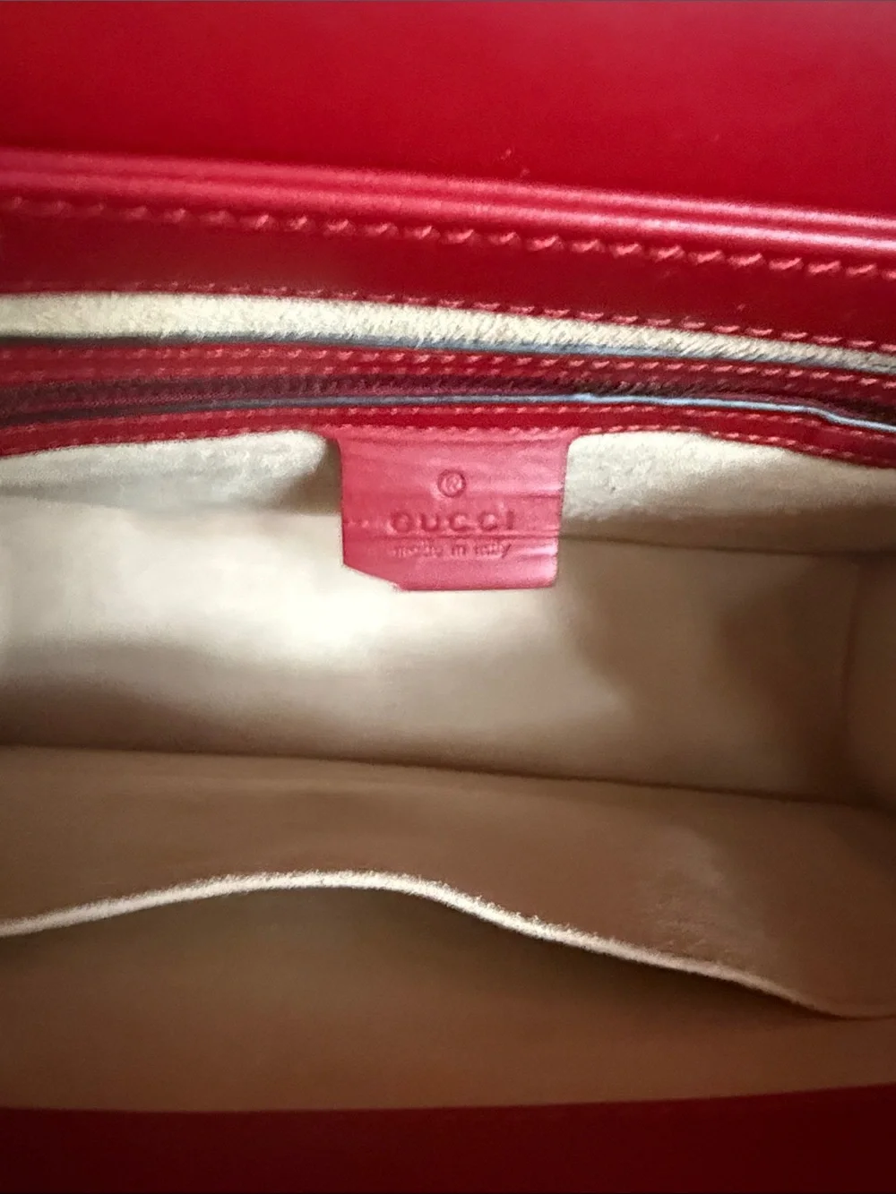 Gucci Tricolor Leather Satchel in Pink, Red, White & Blue